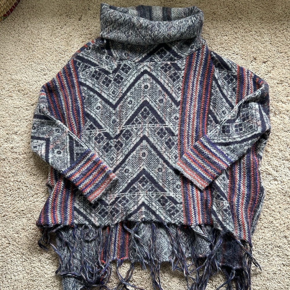Free People Patterned Turtleneck Sweater